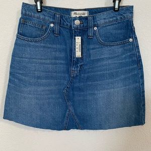 Madewell NWT A-Line Blue Denim Mini Skirt